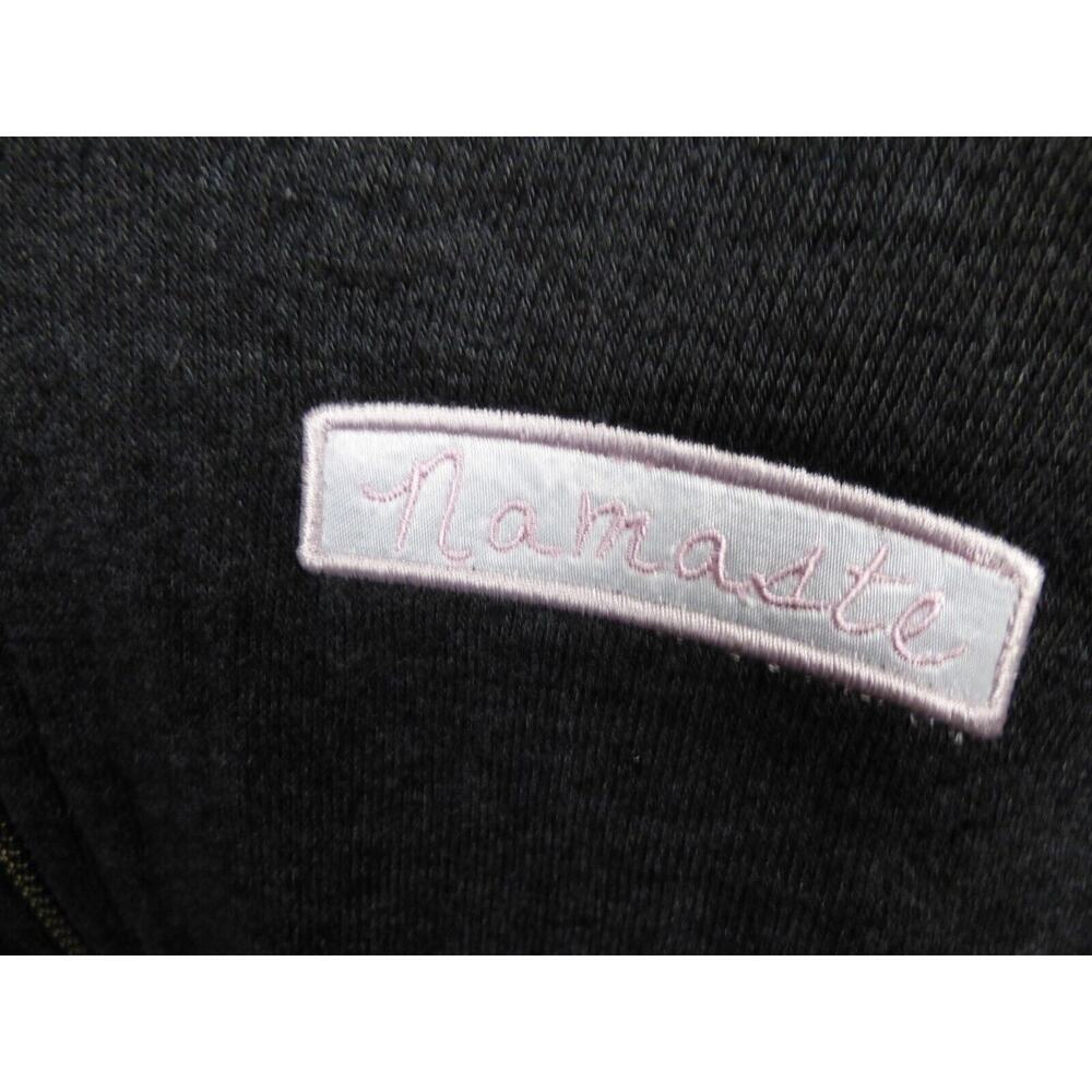 $74 Spiritual Gangster Namaste Patch Full Zip Girl's Gray Yoga Hoodie 12 NEW - Picture 2 of 8